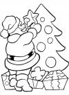 Дед мороз наряжает елку Раскраска зима пришла