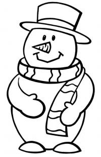 Снеговик гладит животик Раскраски на тему зима