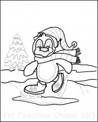 Пингвин Раскраски про зиму для детей