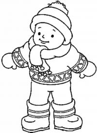 Одет по зимнему Детские раскраски зима распечатать