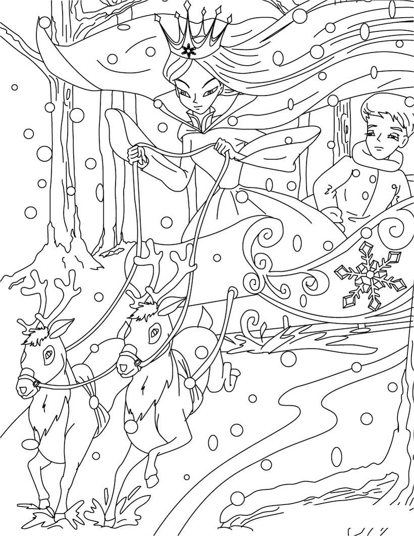 Снежная королева Раскраски на тему зима