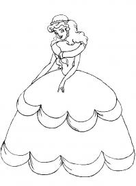 Принцесса в пышном платье Раскраски про зиму для детей