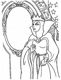 Снежная королева смотрит в зеркало Зимние раскраски для мальчиков