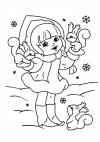 Снегурочка Детские раскраски зима распечатать