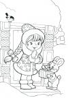 Снегурочка получает подарок Детские раскраски зима распечатать