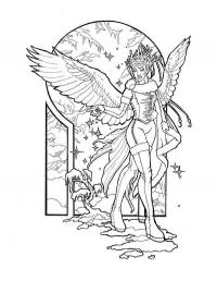 Зимний ангел Раскраски про зиму для детей