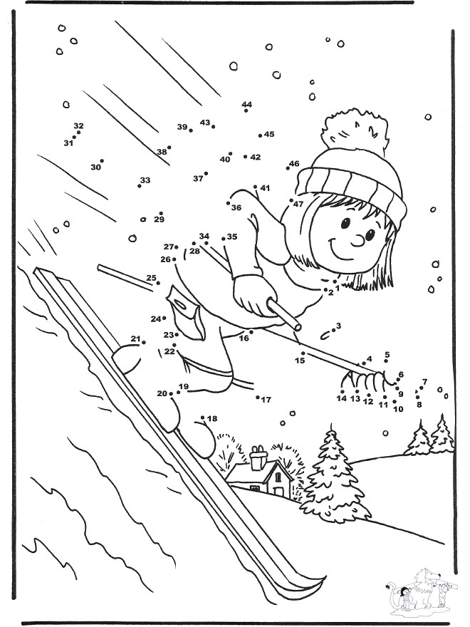 Спорт Раскраски про зиму для детей