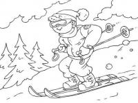 Лыжный спорт Раскраски зима распечатать бесплатно