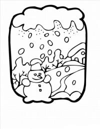 Снеговик под тучкой Раскраски на тему зима