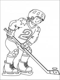 Мальчик играет в хоккей Раскраски зима распечатать бесплатно