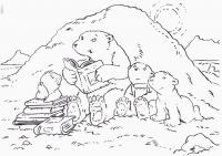 Мишки читают книжки Зимние раскраски для малышей