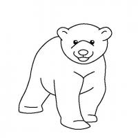 Полярный медвежонок Зимние раскраски для малышей