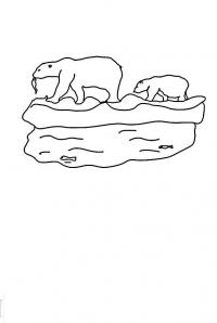 Полярный медведь Зимние раскраски для малышей