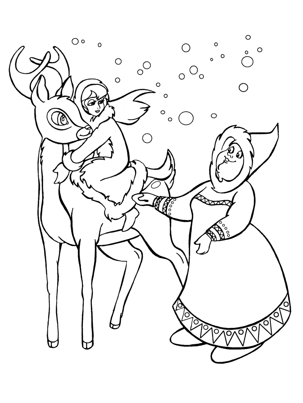 Северный олень герда и шаманка Раскраски на тему зима