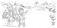 Дети Раскраски на тему зима