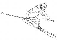 Полет на лыжах Раскраски зима распечатать бесплатно