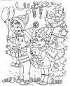 Дети у новогодней елки Раскраски на тему зима