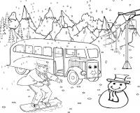 Зимние городские забавы Раскраски про зиму для детей