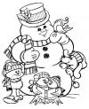 Добрый снеговик Детские раскраски зима распечатать