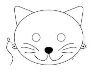 Маска котенка Раскраски про зиму для детей