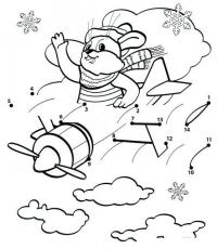 Зайчик в самолете Зимние рисунки раскраски