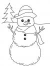 Снеговик Детские раскраски зима распечатать