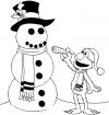 Снеговик Рисунок раскраска на зимнюю тему