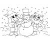 Снеговик, зимние каникулы Детские раскраски зима распечатать