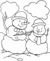 Братья снеговики Рисунок раскраска на зимнюю тему