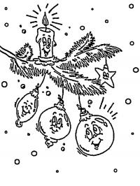 Открытки с веткой елки Зимние раскраски для малышей